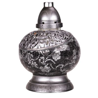 Znicz witraż Waza Mini 26 cm czarno-srebrny