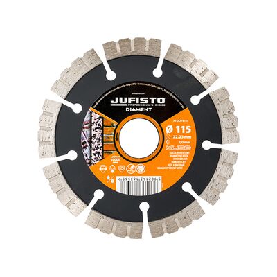 Tarcza diamentowa 115 x 2,0 x 22,23 mm wysokość segmentu 10 mm typ ostrza KU Jufisto