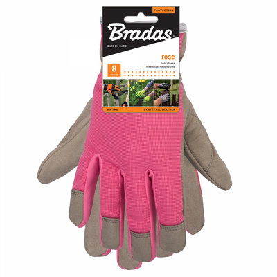 Rękawice damskie ogrodnicze ROSE rozmiar 7 S skóra syntetyczna