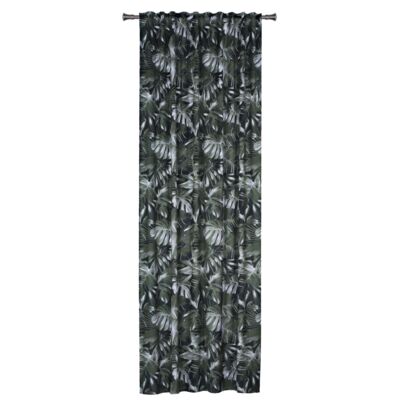 Zasłona z taśmą tunel MANUA 140 x 260 cm czarno-zielony