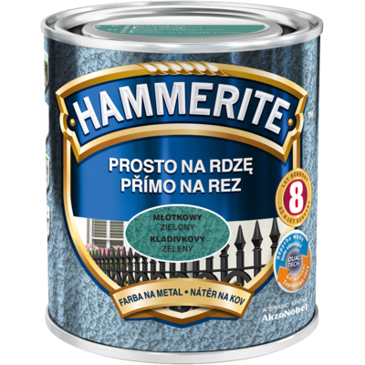 Farba Prosto Na Rdzę Zielony Młotkowy 0,25 l Hammerite