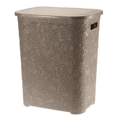Kosz na bieliznę 55 l FANCY beżowy