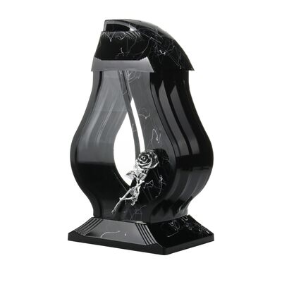 Lampion szklany 36,5 cm czarny