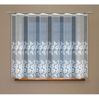 Firanka żakardowa odpasowana z wszytą taśmą marszczącą 160 x 300 cm