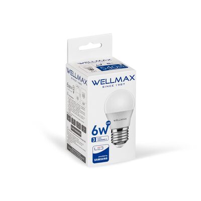 Żarówka ledowa Wellmax Samsung kulka LED E-27 6 W barwa zimna