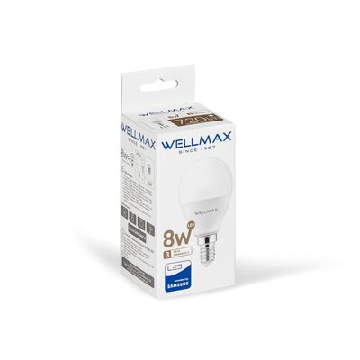Żarówka ledowa Wellmax Samsung kulka LED E-14 8 W barwa neutralna