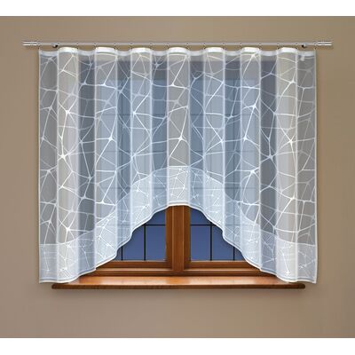 Firanka żakardowa odpasowana z wszytą taśmą marszczącą 160 x 300 cm