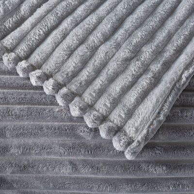 Koc w paski gruby 150 x 200 cm brąz/grafit