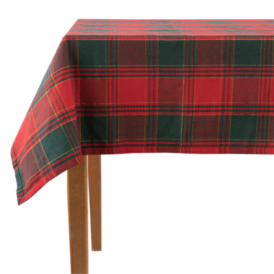 Obrus świąteczny w kratę 200 x 160 cm