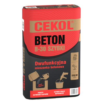 Dwufunkcyjna mieszanka betonowa B-30 szybki 25 kg CEKOL