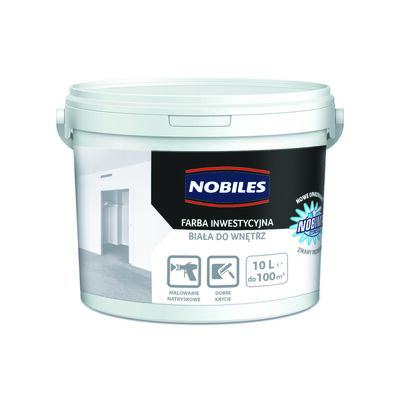 Farba akrylowa Farba Inwestycyjna Nobimal Biała 10 l Nobiles
