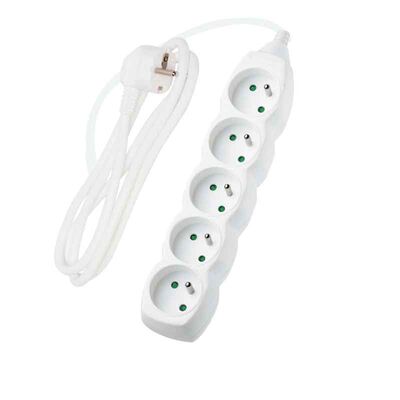 Przedłużacz 5-gniazda z uziemieniem PP43 5 m biały DPM
