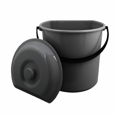 Wiadro West przyścienne z pokrywką ciemny popiel