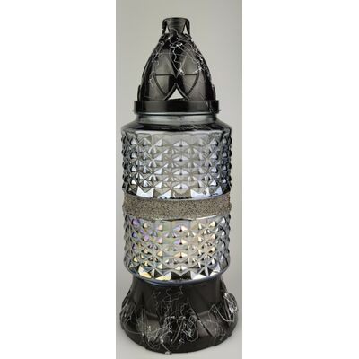 Znicz szklany z wkładem biały 24,5 cm 90 g