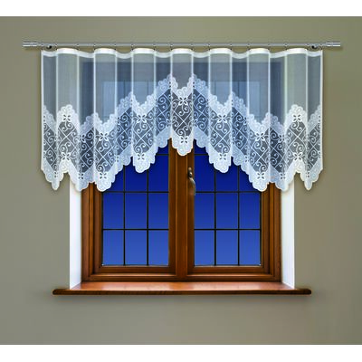 Firana gotowa 90 x 300 cm biała z taśmą marszczącą