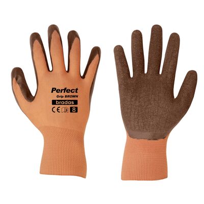 Rękawice ochronne PERFECT GRIP BROWN lateks, rozmiar 8