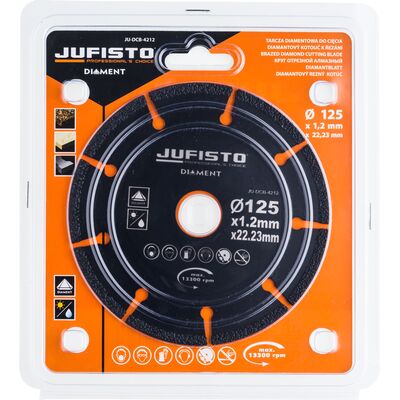 Tarcza z nasypem diamentowym do kamienia naturalnego 125 x 1,2 x 22,23 mm Jufisto