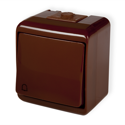 Łącznik zwierny dzownek natynkowy IP44 HydroLuxe brązowy