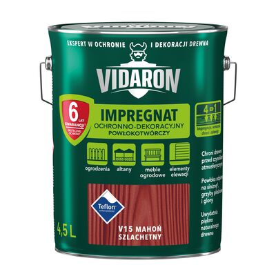 Impregnat Powłokotwórczy Ochronno-Dekoracyjny Mahoń Szlachetny V15 4,5l VIDARON