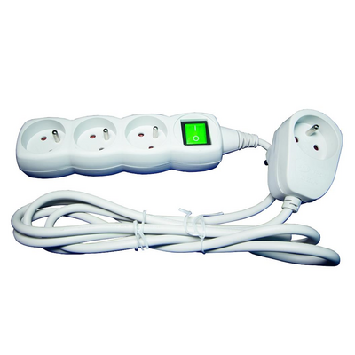 Przedłużacz 3-gniazdowy z międzywtyczką i łącznikiem 2 m