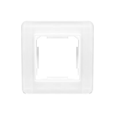 Ramka pojedyncza szklana biała QUAD