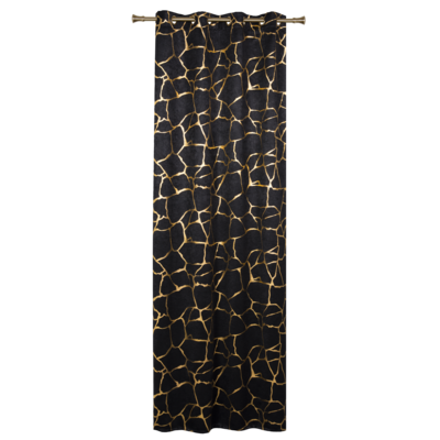 Zasłona z kółkami WUSTE 135 x 260 cm czarno-złota