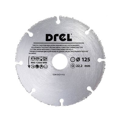 Tarcza z węglika spiekanego do cięcia drewna z gwoździami 125 x 1,0 x 22,23 mm Drel