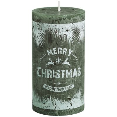 Świeca pieńkowa Rustic zielona 130 x 68 mm Bolsius