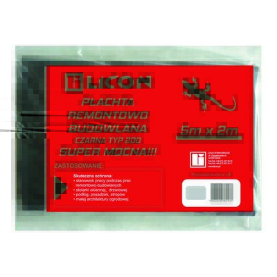 Płachta remontowo-budowlana czarna 5 x 2 m