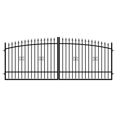 Brama dwuskrzydłowa Damian RAL 9005 500 x 130 - 150 cm