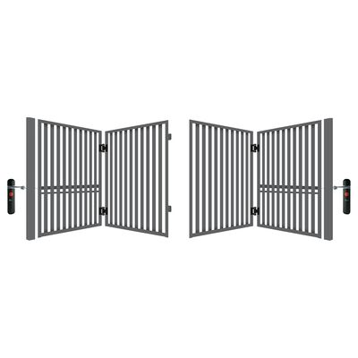 Brama dwuskrzydłowa Alia antracyt struktura 400 x 150 cm łamana z automatem