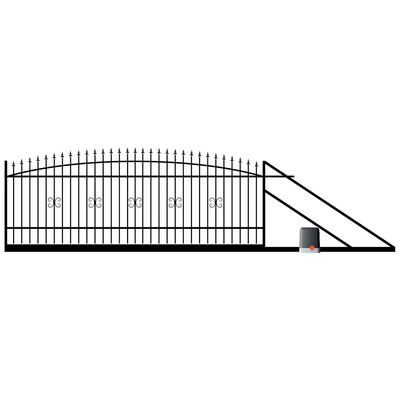 Brama przesuwna Damian RAL9005 500 x 130 - 150 cm z automatem prawa