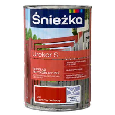 Podkład antykorozyjny Urekor S U01 czerwony tlenkowy 1 l Śnieżka