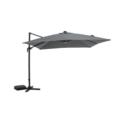 Parasol boczny z oświetleniem LED 300 x 300 cm szary