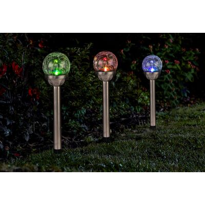 Lampa solarna ze szklaną kulą 38 x 8 cm mix