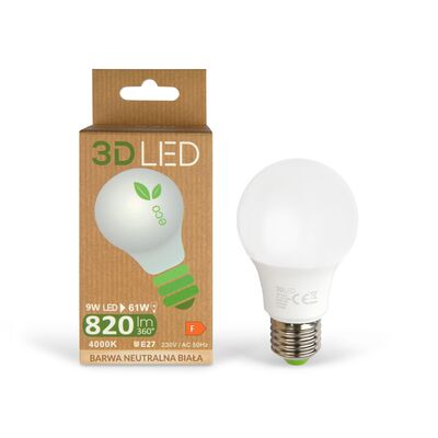 Żarówka ledowa 3LED tradycyjna E-27 9 W barwa neutralna