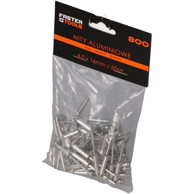 Nity aluminiowe 4,0 x 16 mm 50 sztuk FASTER TOOLS