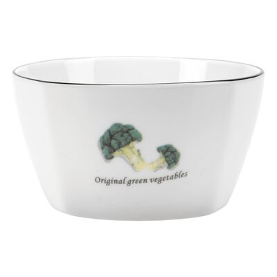 Miseczka Toskania 350 ml z porcelany New Bone biała wzór 3 broccoli