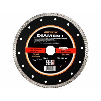 Tarcza diamentowa TURBO 200 x 1,8 x 25,4 mm Jufisto
