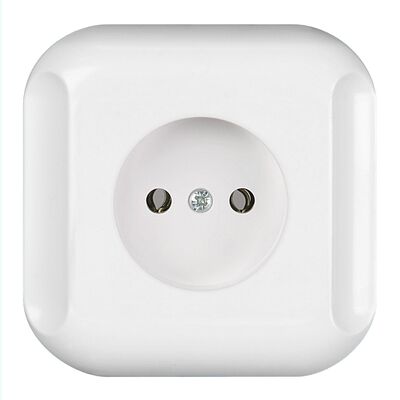 Gniazdo pojedyncze bez uziemienia Topaz białe