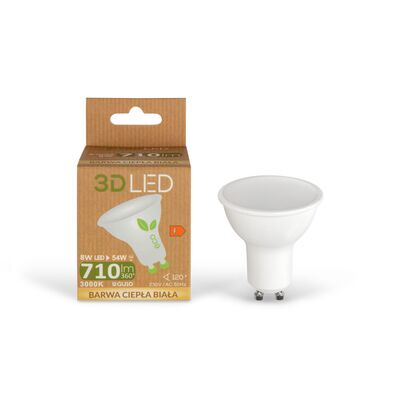 Żarówka 3D LED GU10 8 W barwa ciepła