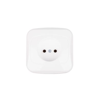 Gniazdo pojedyncze bez uziemienia Atut białe