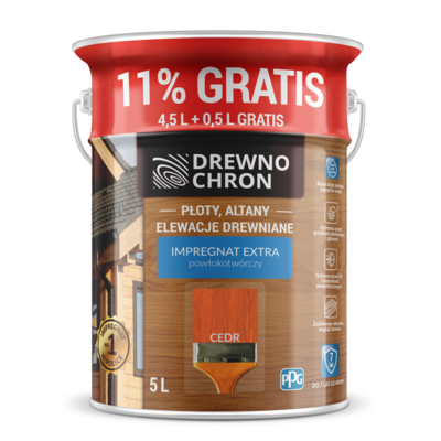 Impregnat EXTRA powłokotwórczy cedr 4,5L+11% gratis