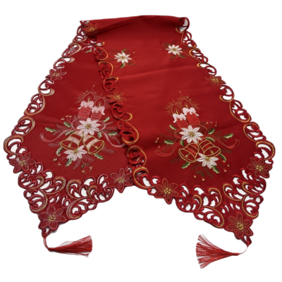 Bieżnik w kwiaty i świece z chwostem 38 x 148 cm