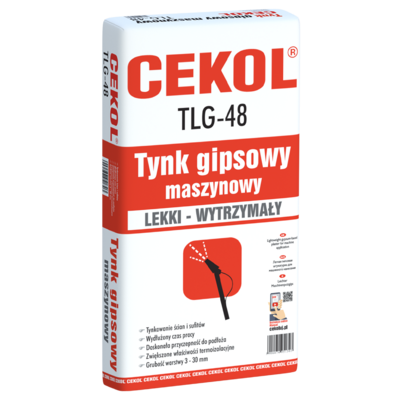 Tynk gipsowy maszynowy lekki TLG-48 20 kg CEKOL