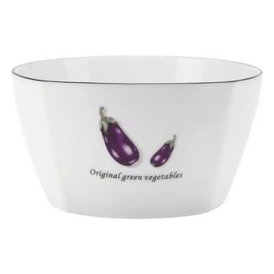 Miseczka Toskania 350 ml z porcelany New Bone biała wzór 4 aubergine