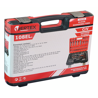 Zestaw kluczy nasadkowych 108-elementowy Vertex