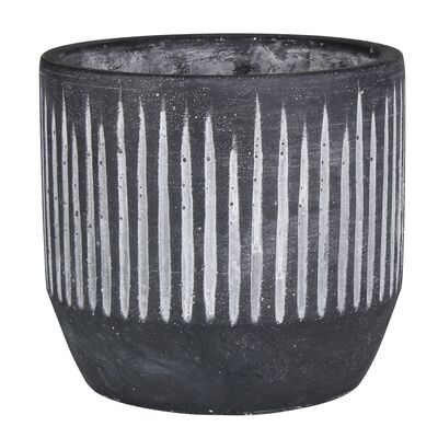 Osłonka cementowa FINN 17 x 17 x 16 cm antracyt+białe paski