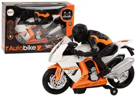 Motor z motocyklistą + światła i dźwięk - Leantoys