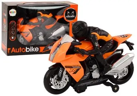 Motor z motocyklistą + światło i dźwięk - Leantoys